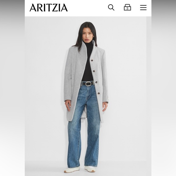 Aritzia Wilfred New Cocoon Coat, Heather Dark Grey (sold out at Aritzia) - Picture 5 of 9